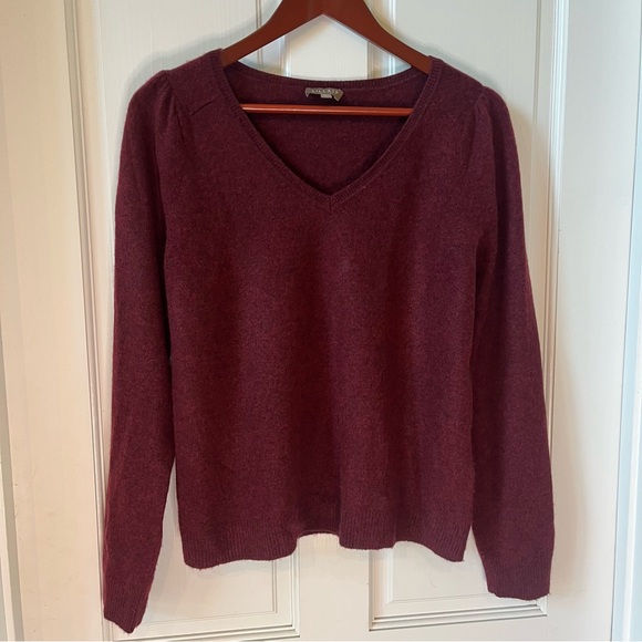 Lilla P Sweaters - Lilla P Wine V-Neck Cashmere Sweater